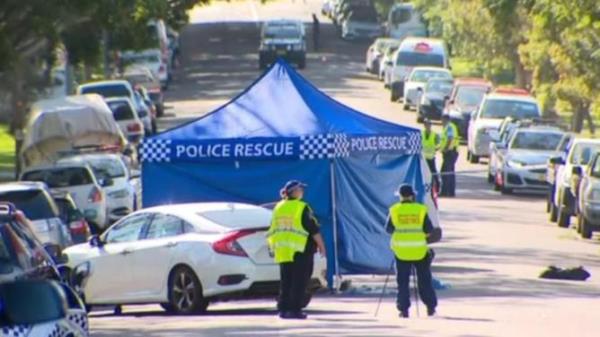 Police at the scene on Leylands Parade. Picture: 7 News