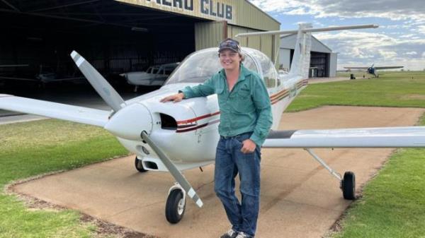 Rhiley Kuhrt was a taken flying lessons at the Darling Downs Aero Club. Supplied