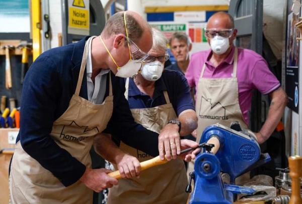 Yesterday William visited a mental health charity in Lambeth, a primary school in Newport and a carpentry workshop in Bournemouth, with <p><p class=